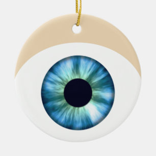 Cerâmica Ornamento de Olhos Azuis