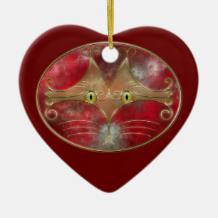 Cerâmica Ornamento de Olhos de Gato