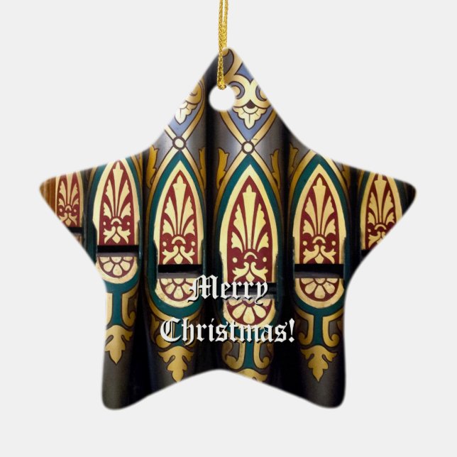 Cerâmica Ornamento de órgãos Feliz Natal (Frente)