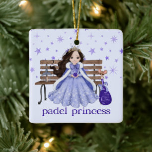 CERÂMICA ORNAMENTO DE PADEL – PRINCESA DE PADEL ADORÁVEL EM
