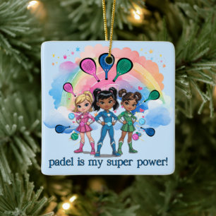 CERÂMICA ORNAMENTO DE PADEL – SUPER-HEROÍNAS DO PADEL AZUL