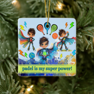 CERÂMICA ORNAMENTO DE PADEL – SUPER-HERÓIS PADEL BOYS AZUL