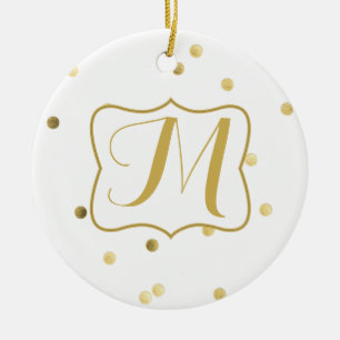Cerâmica Ornamento de Padrão de Confetti Dot Polka com Glit