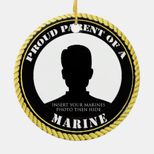 Cerâmica Ornamento de Pai Marinho de Foto Personalizado