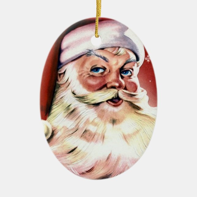 Cerâmica Ornamento de Papai Noel do Victorian (Frente)
