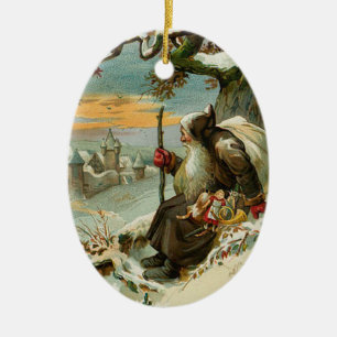 Cerâmica Ornamento de Papai Noel do vintage