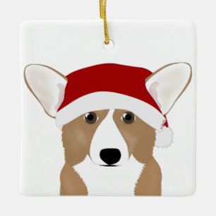 Cerâmica Ornamento de Papais noeis Corgi