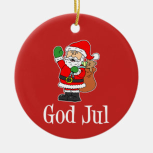 Cerâmica Ornamento de Papais noeis de Deus Jul Sueco