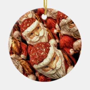 Cerâmica Ornamento de Papais noeis de madeira