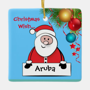Cerâmica Ornamento de Papais noeis de Natal de Aruba