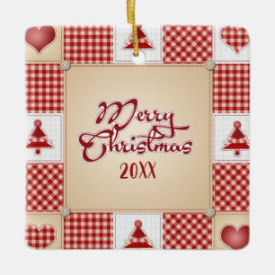 Cerâmica Ornamento de Patches de Feliz Natal
