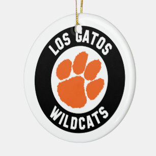 Cerâmica Ornamento de Pawprint dos Wildcats do Los Gatos