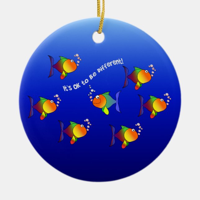 Cerâmica Ornamento de Peixe diferente - personalize! (Frente)