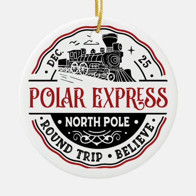 Cerâmica Ornamento de Percurso Redondo POLAR EXPRESS (Frente)