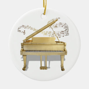 Cerâmica Ornamento de Piano de ouro