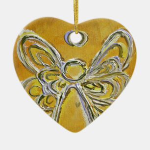 Cerâmica Ornamento de Pintura de Anjo Amarelo
