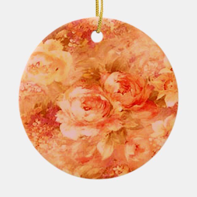 Cerâmica Ornamento de Pintura de Flor (Frente)