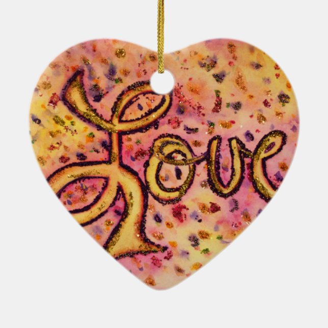 Cerâmica Ornamento de Pintura Glamorosa Rosa (Verso)