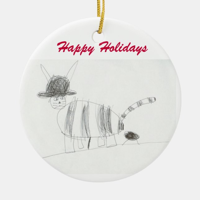 Cerâmica Ornamento de Poo do gato (Frente)