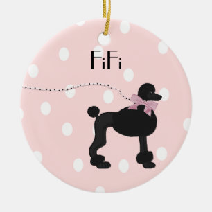 Cerâmica Ornamento de Poodle Personalizado