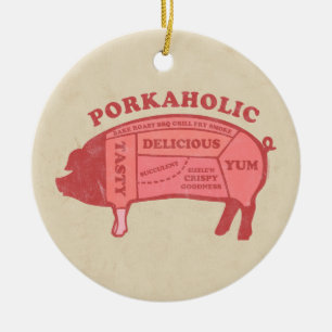 Cerâmica Ornamento de Porkaholic