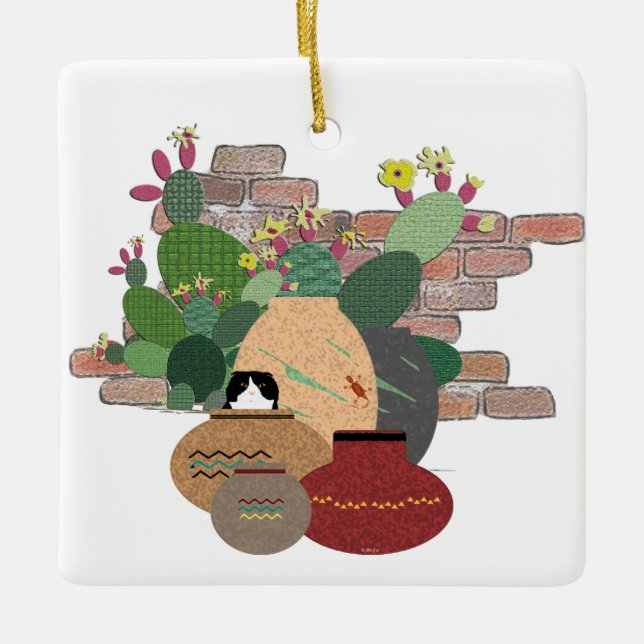 Cerâmica Ornamento de Potes de Clay (Frente)