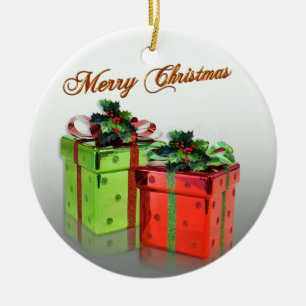 Cerâmica ornamento de presentes de Natal