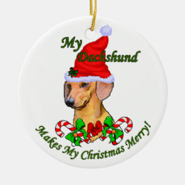 Cerâmica Ornamento de presentes de Natal Dachshund