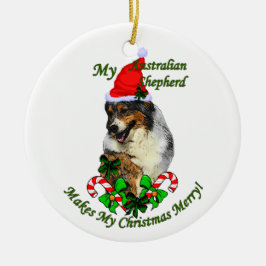 Cerâmica Ornamento de presentes de Natal em Pastor australi