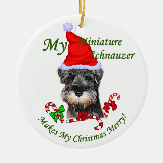 Cerâmica Ornamento de presentes de Natal Miniatura Schnauze (Frente)