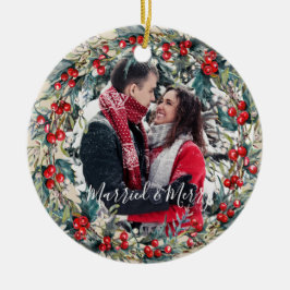 Cerâmica Ornamento de primeira árvore de Natal casado e Fel