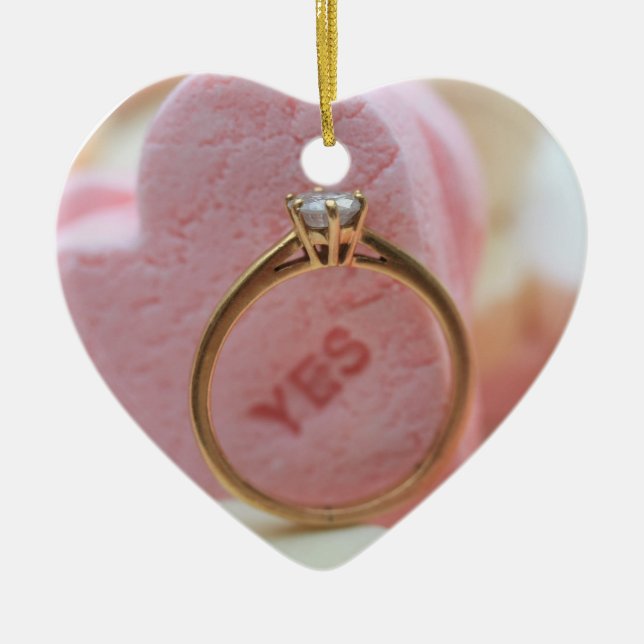 Cerâmica Ornamento de Proposta de Anel Diamond (Frente)