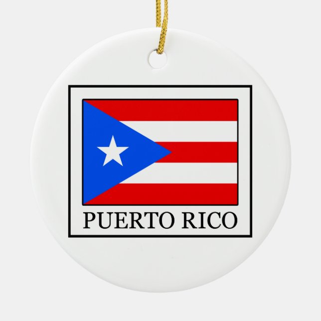 Cerâmica Ornamento de Puerto Rico (Frente)