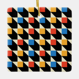 Cerâmica Ornamento de Quadrados Coloridos