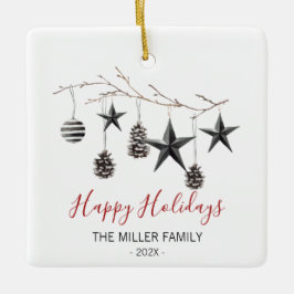 Cerâmica Ornamento de Ramificação Elegante de Natal