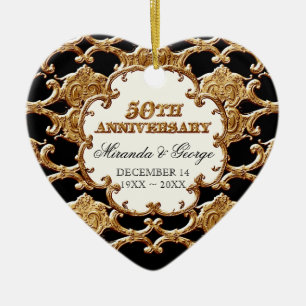 Cerâmica Ornamento de Rua ouro Francesa para 50º Aniversári