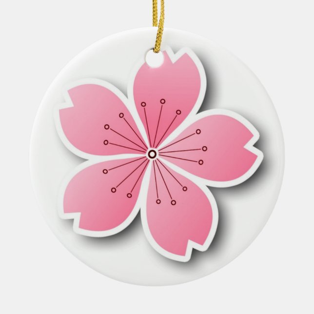 Cerâmica Ornamento de Sakura (Frente)