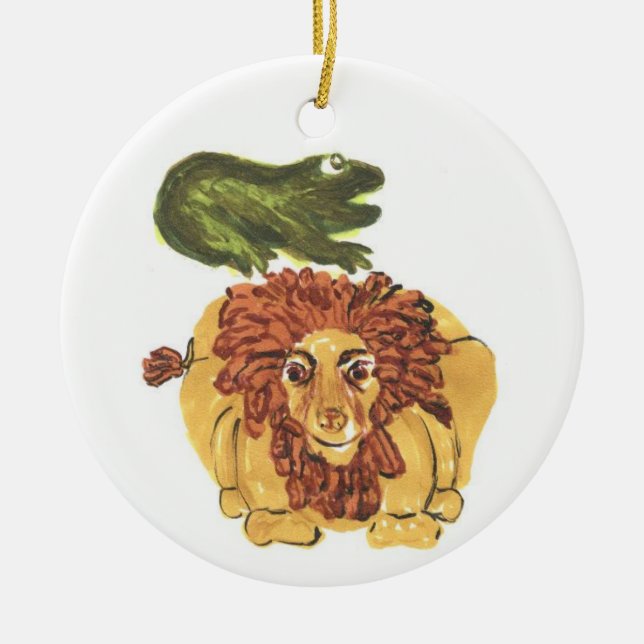 Cerâmica Ornamento de sapo e Leão (Frente)