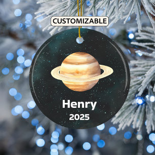 Cerâmica Ornamento de Saturno Personalizado, Sistema Solar,