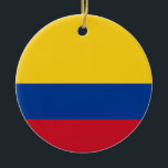 Cerâmica Ornamento de Sinalizador Colômbia<br><div class="desc">Ornamento com a bandeira nacional colombiana conhecida como Tricolor Nacional. Adorno con la bandera de Colombia.</div>