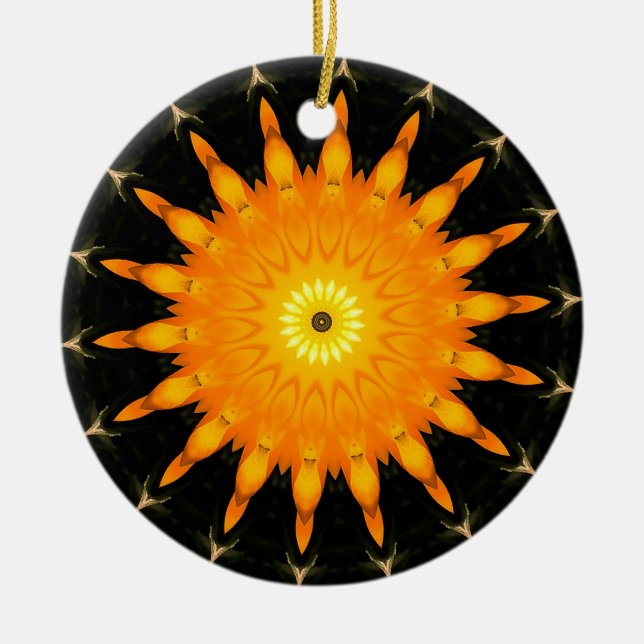 Cerâmica Ornamento de Sol Laranja (Frente)