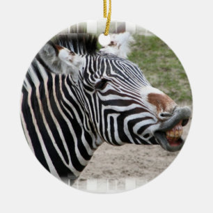 Cerâmica Ornamento de sorriso da zebra