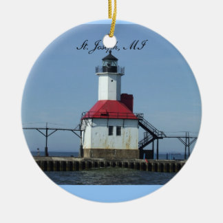Cerâmica Ornamento de St Joseph Michigan Lightihouse