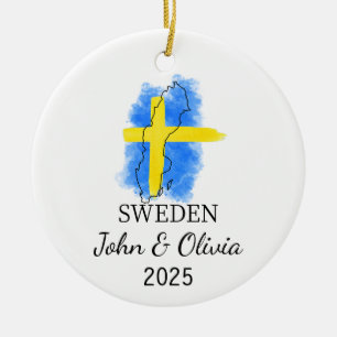 Cerâmica Ornamento de Suecia Personalizado, Presente de Sin