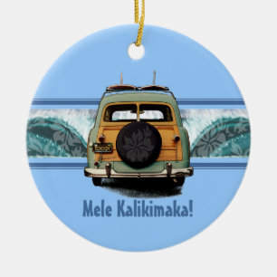 Cerâmica Ornamento de Surfs de Onda Woody