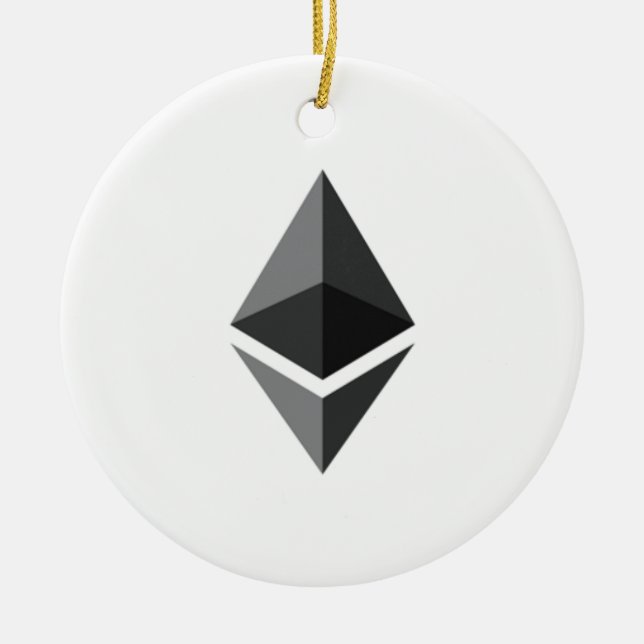 Cerâmica Ornamento de suspensão redondo de Ethereum (Frente)