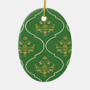 Cerâmica Ornamento de Tapeçaria Verde