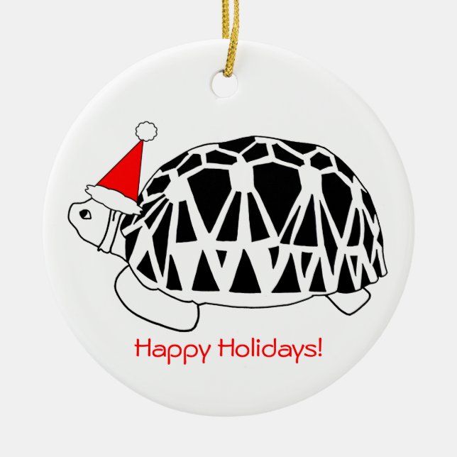 Cerâmica Ornamento de Tartaruga Estrela Birmanesa (pc branc (Frente)