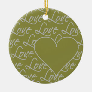 Cerâmica Ornamento de Texto de Amor, personalizar