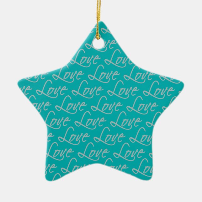 Cerâmica Ornamento de Texto de Amor, personalizar (Frente)